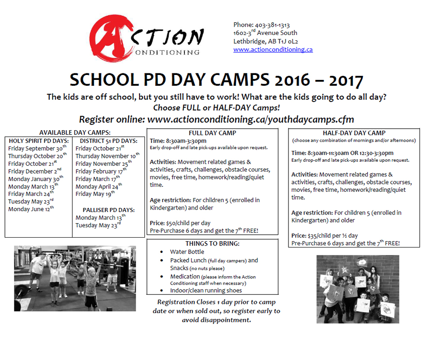 2016-2017 Lethbridge PD Days 2016-2017 School PD Day Info